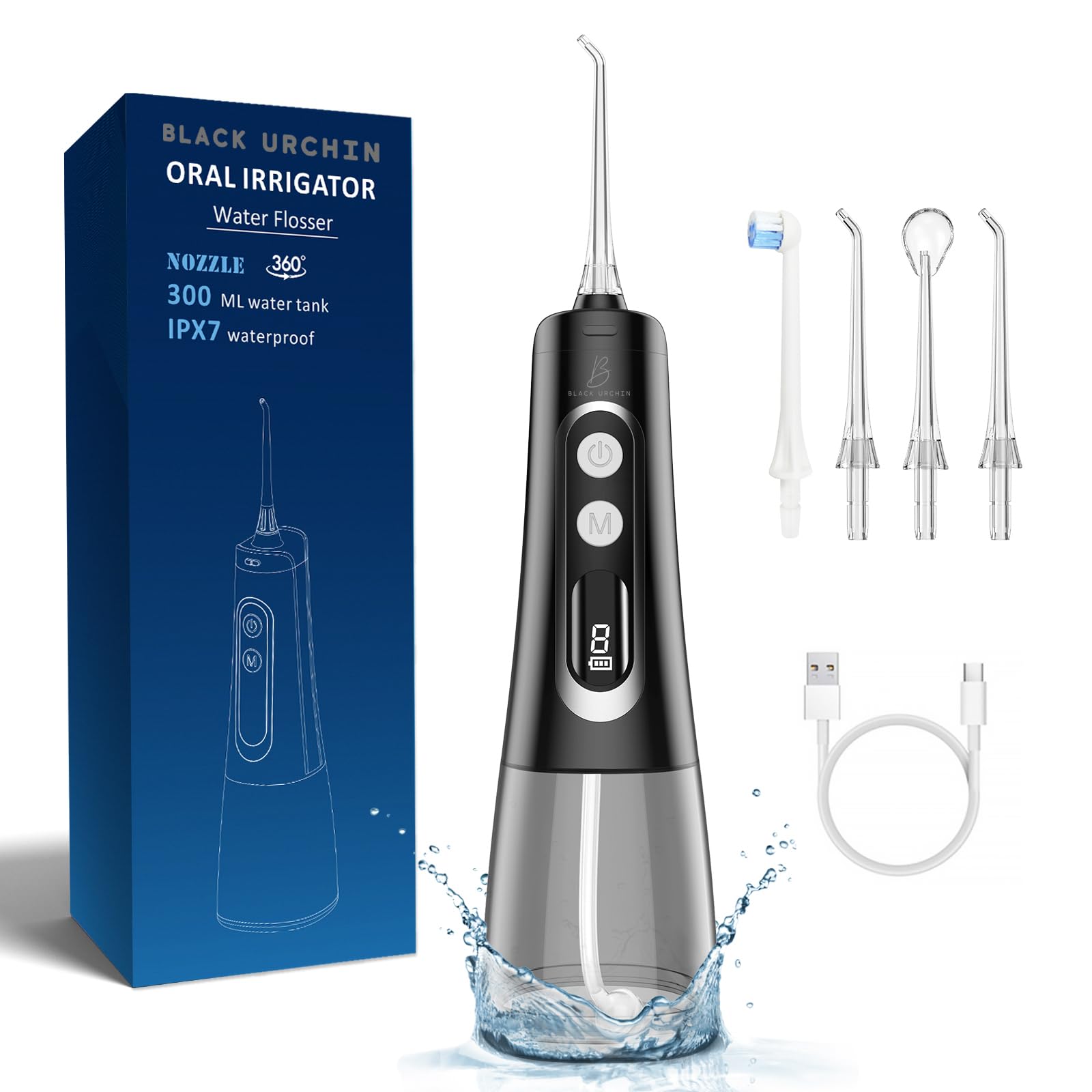 Cordless & Rechargeable Water Flossers for Teeth Cleaning - 9 Modes Oral Irrigator - Waterproof for Braces Home Travel