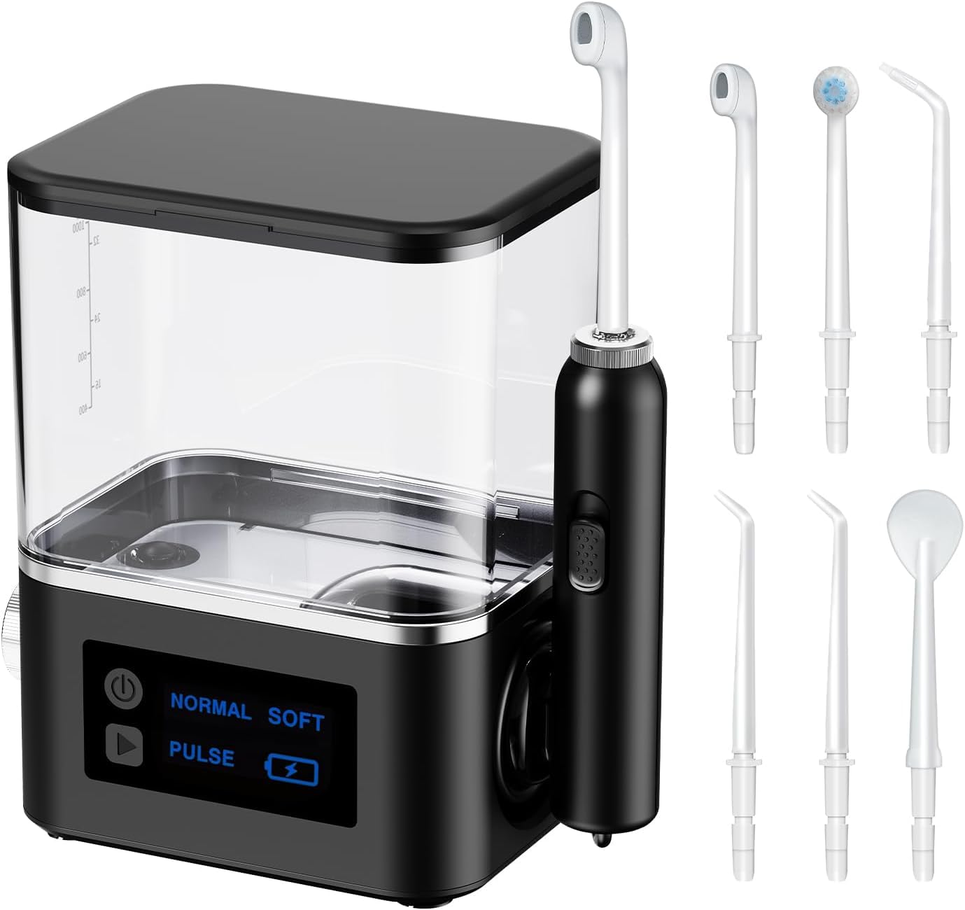 MAKJUNS Water-Flosser Teeth Cleaner for Oral Hygiene with 10 Pressure Settings and 6 Tips
